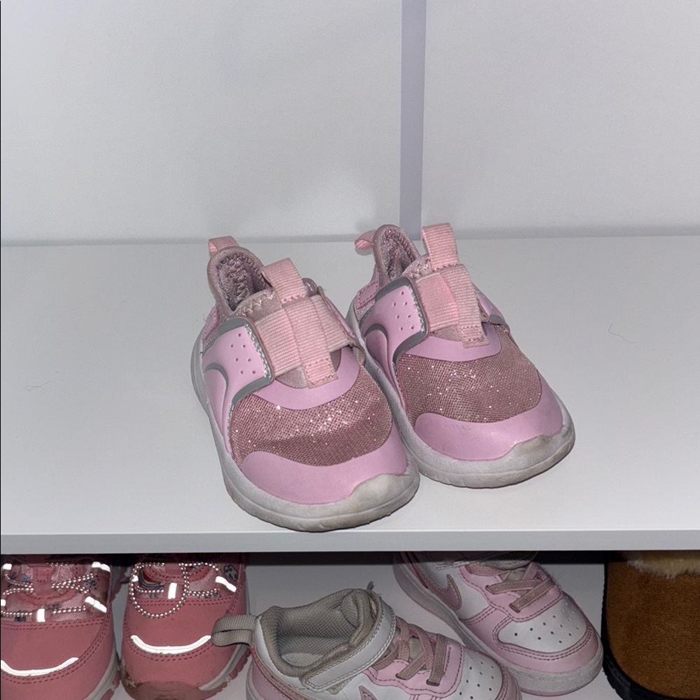 Kids Pink Glitter Sneakers